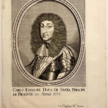 [Antique portrait print Meyssens 1670] Portret van Karel-Emanuel II hertog van Savoye.