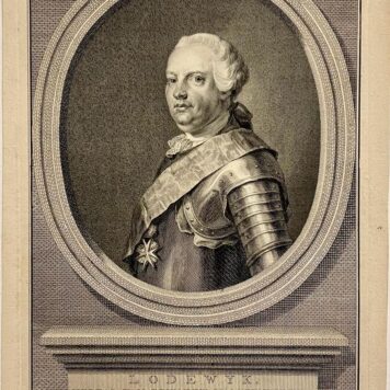 [Antique portrait print ca. 1760] Portrait of Lodewijk Ernst by Jacob Houbraken.