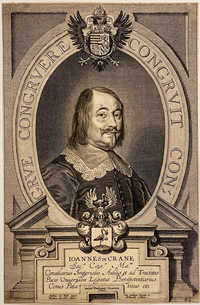 [Antique portrait print 1648/1697] Joannes Crane by Mattheus Borrekens.