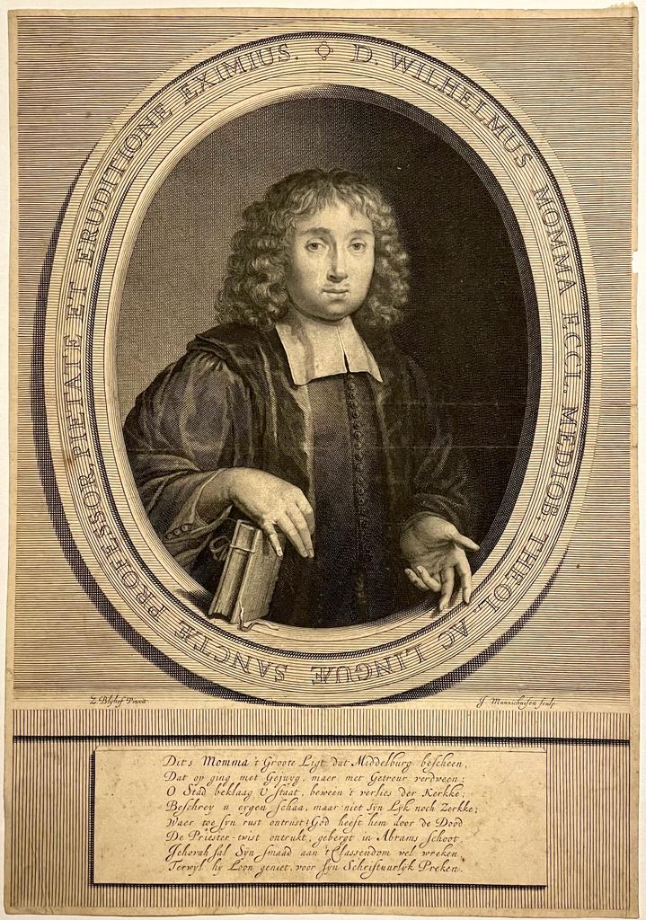 [Antique print 1677-1721] Theologican Wilhelmus Momma by Jan van Munnickhuysen.