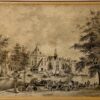 [Antique drawing] Spaarne and de Waag in Haarlem 1850.