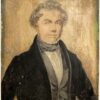 [Antique miniature portrait] Portret van een man ca. 1850.
