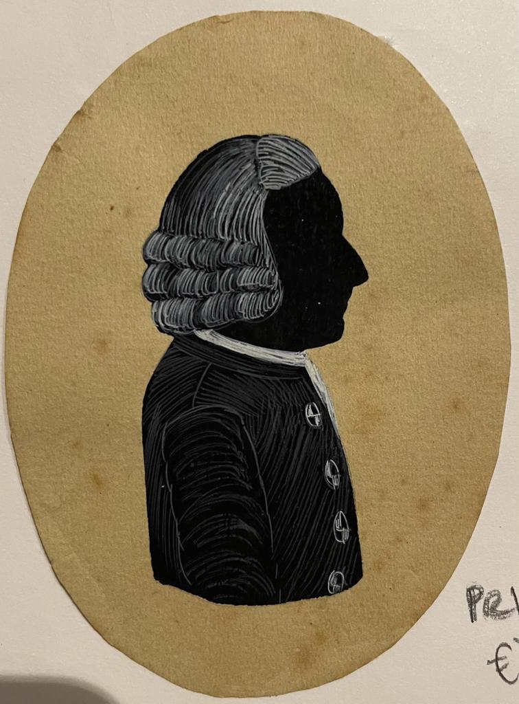 [Antique silhouette portrait] Silhouet van een man ca. 1790.