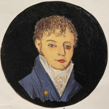 [Antique miniature portrait] Portret van een man ca. 1690.