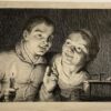 Antique print I The mousetrap uit 1650 by Cornelis Visscher II.