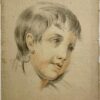 Antique drawing chalk I Head of a boy ca. 1850.