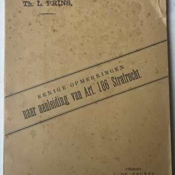 issertation legal 1894] (...) Artikel 186 Straffrecht.Prins