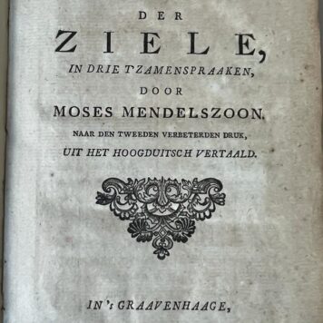Philosophy Judaica 1769 I Phedon by Moses Mendelssohn.