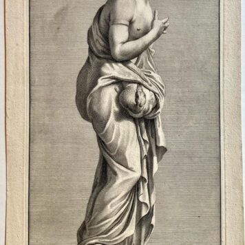 Antique print I Greek Leda, published ca. 1730 by unknown artist.