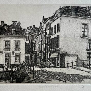 Modern etching, 20th century, signed - Maliestraat (Den Haag) - W Minderman, 1 p