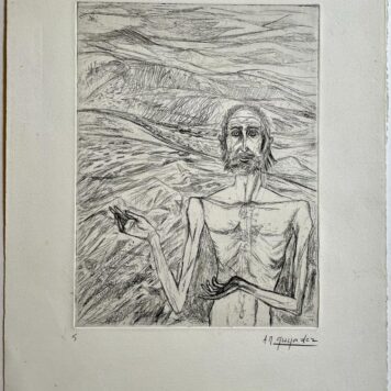Modern etching, 20th century, signed - Male nude - A.M. Guyadez