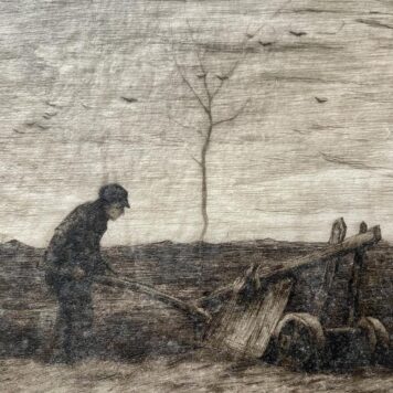 Reproduction print on velin I Man working in the fields by Anton Mauve