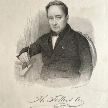 Portrait print of poet and writer Hendrik Tollens (1780-1856).