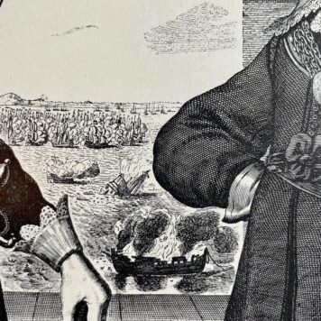 Portrait print of admirals Maarten Tromp and Cornelisz. Witte de With ca 1945.