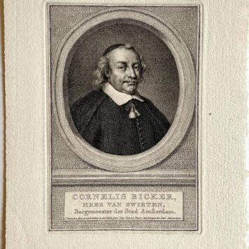 Portret prent van Cornelis Bicker door Jacob Houbraken.