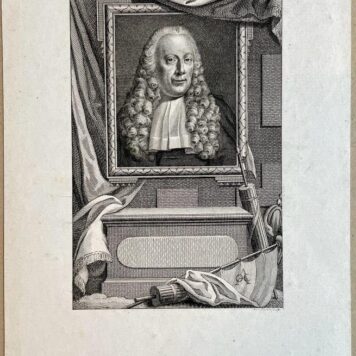 Antique portrait Egbert de Vrij Temminck. 1809.