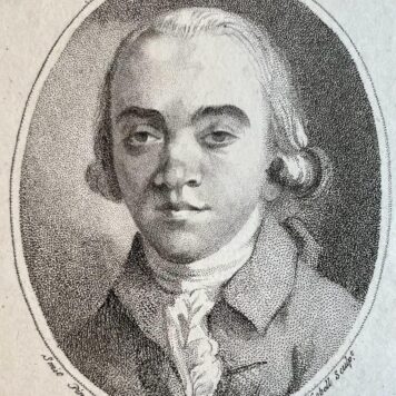 Antique portrait Stipple engraving Jan de Witt by Kobell 1799.