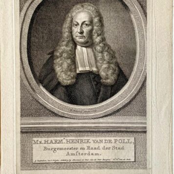 Antique portrait Harmen Hendrik van de Poll by Houbraken 1780.