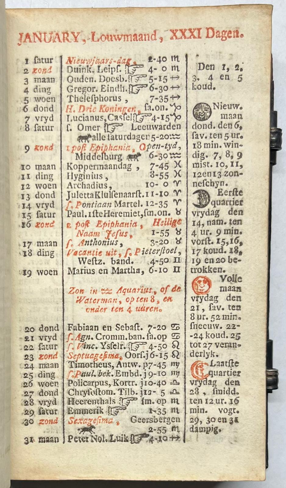 Printed publication, 1780, Almanac | Arine van der Steur