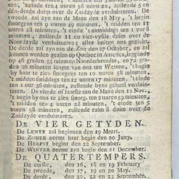 Printed publication, 1780, Almanac | Arine van der Steur