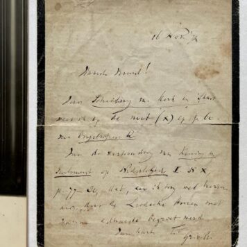 Letter by Mr. G. Groen van Prinsterer dd 1874