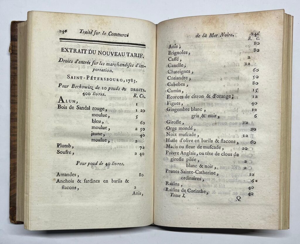 Black Sea, 1787, Commerce | Traite sur la Commerce de la Mer Noire, Paris, Cuchet, 1787, 340 pp.