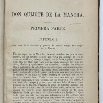 Cervantes, 1866, Spanish | El ingenioso hidalgo Don Quijote De La Mancha, part 1, Leipzig: F.A. Brockhaus, 1866, 374 pp.