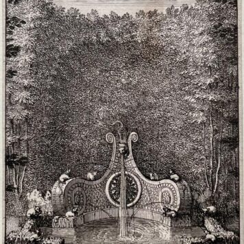 Print The Fountain with the Cat and the Rats by Sébastien Leclerc 1677.