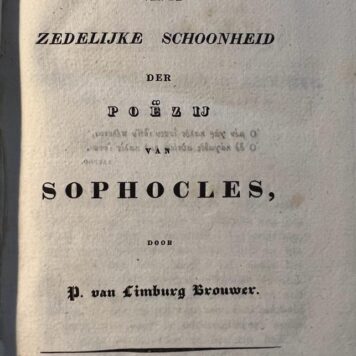 Mythology 1832 I Proeve over de zedelijke schoonheid der poëzij van Sophocles