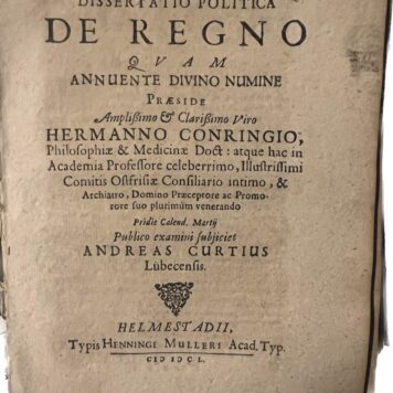 Dissertatio politica de regno [...] Helmstedt Henning Müller 1650