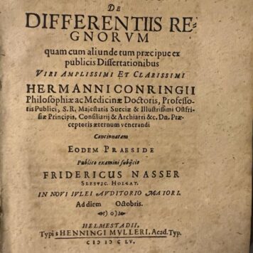 Disputatio politica de Hermanni Conringii Helmstedt Henning Müller 1655