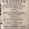 Latinitas legalis praeter meritum suspecta, ex Pandectis Juris eruta & vindicata [...] Wittenberg Christian Schroedter 1687