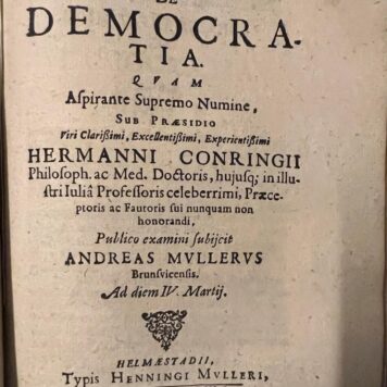 Dissertatio politica de democratia [...] Helmstedt Henning Müller 1643