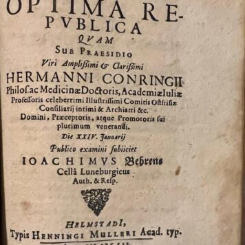Exercitatio politica de optima republica [...] Helmstedt Henning Müller 1652
