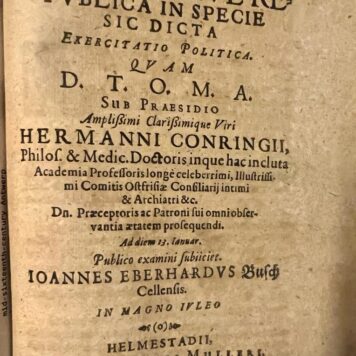 De politia sive republica in specie sic Helmstedt Henning Müller 1652