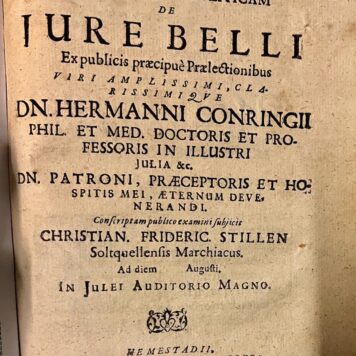 Disputationem politicam de jure belli Helmstedt Heitmüller 1669