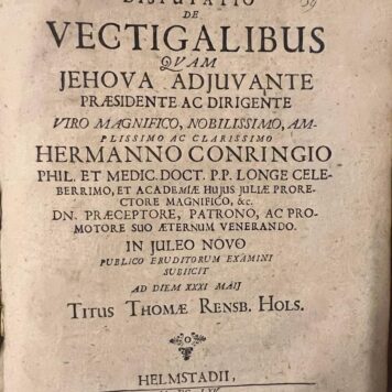 Disputatio de vectigalibus [...] Helmstedt Jacob Müller 1665