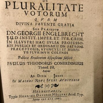 Discursus academicus de pluralitate votorum [...] Helmstedt Heinrich David Müller 1675