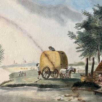 Drawing 1836 I landscape with hay cart.