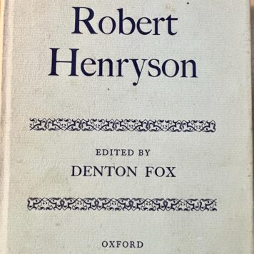 The poems of Robert Henryson edited by Denton Fox.