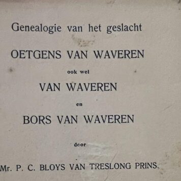 geslacht Oetgens van Waveren, ook wel Van Waveren en Bors van Waveren