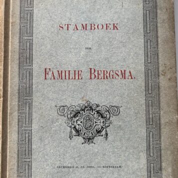 Stamboek der familie Bergsma.