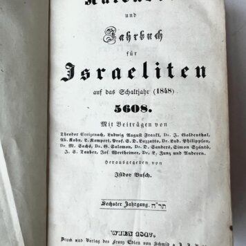 Kalender und Jahrbuch für Israeliten auf das Schaltjahr (1848) 5608
