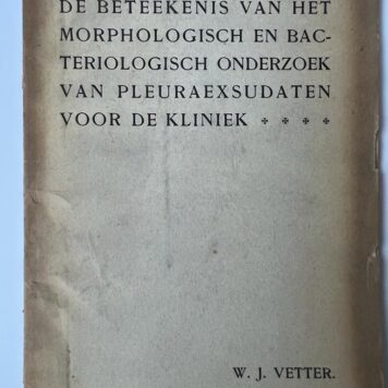 Vetter: De beteekenis van het morphologisch en bacteriologisch onderzoek