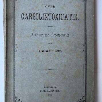 Van 't Hoff: Over carbolintoxicatie 1881.