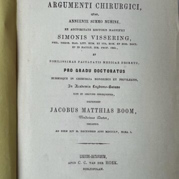 Boom: Theses argumenti chirurgici 1855