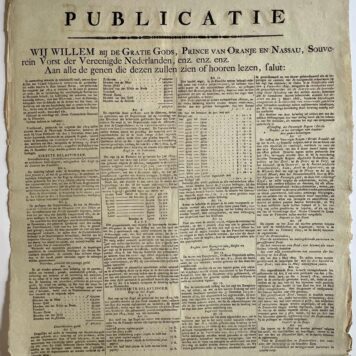 Publicatie. Wij Willem belasting op buitenlandse producten 1813