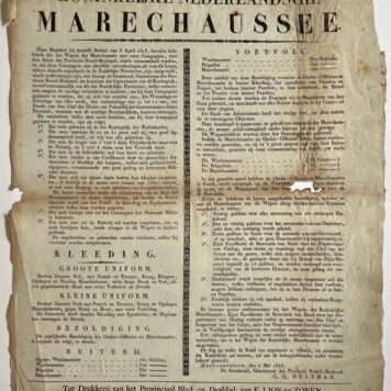 Koninklijke Nederlandsche Marechaussee. Fashion. Kleding voorschriften 1818