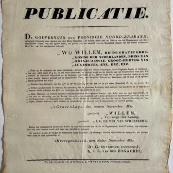 verbod aanvoer goederen uit of naar de in opstand zijnde gedeelten des Rijks 1830