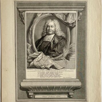 Portrait print of theologian Taco Hajo van den Honert 1755